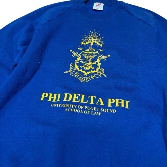 Vintage 80s College Sorority Fraternity Sweatshirt Large - Picture 3 of 5